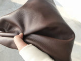 Large Soft Cowhide Leather Tote | Minimalist Oversized Shopper with Removable Inner Pouch
