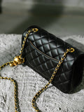 Classic Caviar/Lambskin Flap Bag with Chain Ball | Genuine Caviar Leather Crossbody Bag, Leather Shoulder Purse, Chain Strap Lock Bag, Christmas Gift
