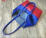 Custom Handcrafted Soft Grain Cowhide Leather Tote | Large Two-Tone Shoulder Bag for Laptop & Travel