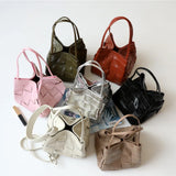 Women's Soft Luxurious Calfskin Leather Handwoven Bucket Shoulder Bag, Crossbody Bag - Image 3