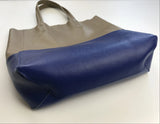 Custom Handcrafted Soft Grain Cowhide Leather Tote | Large Two-Tone Shoulder Bag for Laptop & Travel