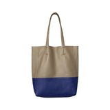 Custom Handcrafted Soft Grain Cowhide Leather Tote | Large Two-Tone Shoulder Bag for Laptop & Travel