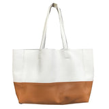 Custom Handcrafted Soft Grain Cowhide Leather Tote | Large Two-Tone Shoulder Bag for Laptop & Travel