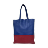 Custom Handcrafted Soft Grain Cowhide Leather Tote | Large Two-Tone Shoulder Bag for Laptop & Travel