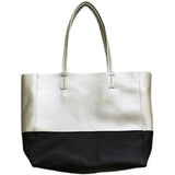 Custom Handcrafted Soft Grain Cowhide Leather Tote | Large Two-Tone Shoulder Bag for Laptop & Travel