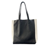 Custom Handcrafted Soft Grain Cowhide Leather Tote | Large Two-Tone Shoulder Bag for Laptop & Travel