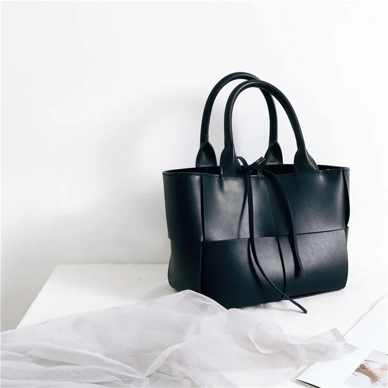 Quilted Elegant Leather Shoulder Bag Small , Minimalist Top Handle Bag, Convertible Crossbody Bag, Classic Style Soft Leather Work Bag - Image 6