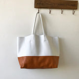 Custom Handcrafted Soft Grain Cowhide Leather Tote | Large Two-Tone Shoulder Bag for Laptop & Travel