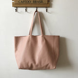 Large Soft Cowhide Leather Tote | Minimalist Oversized Shopper with Removable Inner Pouch