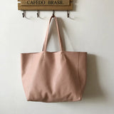 Large Soft Cowhide Leather Tote | Minimalist Oversized Shopper with Removable Inner Pouch