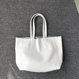 Large Soft Cowhide Leather Tote | Minimalist Oversized Shopper with Removable Inner Pouch