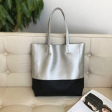 Custom Handcrafted Soft Grain Cowhide Leather Tote | Large Two-Tone Shoulder Bag for Laptop & Travel