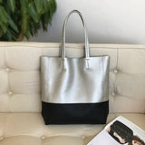 Custom Handcrafted Soft Grain Cowhide Leather Tote | Large Two-Tone Shoulder Bag for Laptop & Travel