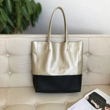 Custom Handcrafted Soft Grain Cowhide Leather Tote | Large Two-Tone Shoulder Bag for Laptop & Travel