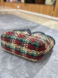 Handwoven Full Grain Leather Tote Bag for Women | Multicolor Bohemian Braided Basket Shoulder Bag | Spring Summer Market Bag