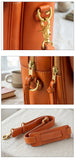Men's Full Grain Leather Briefcase | Handmade Vintage Vegetable-Tanned Business Laptop Bag with trolley sleeve