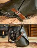 Men's Vintage Full-Grain Leather Sling Bag, Handmade Casual Large Crossbody Chest Pack, Convertible Backpack