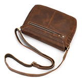 Men's Crazy Horse Leather Crossbody Bag | Vintage Full Grain Cowhide Satchel & Flap Bag