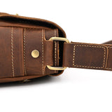 Men's Crazy Horse Leather Crossbody Bag | Vintage Full Grain Cowhide Satchel & Flap Bag