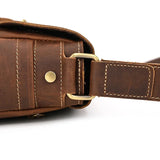 Men's Crazy Horse Leather Crossbody Bag | Vintage Full Grain Cowhide Satchel & Flap Bag
