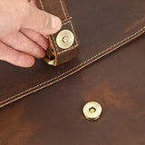 Men's Crazy Horse Leather Crossbody Bag | Vintage Full Grain Cowhide Satchel & Flap Bag
