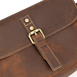Men's Crazy Horse Leather Crossbody Bag | Vintage Full Grain Cowhide Satchel & Flap Bag