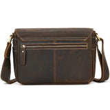 Men's Crazy Horse Leather Crossbody Bag | Vintage Full Grain Cowhide Satchel & Flap Bag
