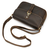 Men's Crazy Horse Leather Crossbody Bag | Vintage Full Grain Cowhide Satchel & Flap Bag