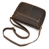 Men's Crazy Horse Leather Crossbody Bag | Vintage Full Grain Cowhide Satchel & Flap Bag