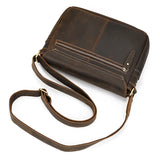 Men's Crazy Horse Leather Crossbody Bag | Vintage Full Grain Cowhide Satchel & Flap Bag