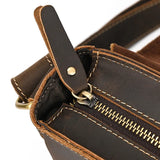 Men's Crazy Horse Leather Crossbody Bag | Vintage Full Grain Cowhide Satchel & Flap Bag