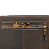 Men's Crazy Horse Leather Crossbody Bag | Vintage Full Grain Cowhide Satchel & Flap Bag