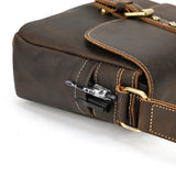 Men's Crazy Horse Leather Crossbody Bag | Vintage Full Grain Cowhide Satchel & Flap Bag