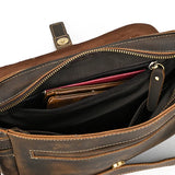 Men's Crazy Horse Leather Crossbody Bag | Vintage Full Grain Cowhide Satchel & Flap Bag