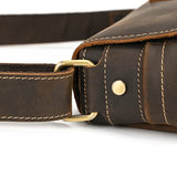 Men's Crazy Horse Leather Crossbody Bag | Vintage Full Grain Cowhide Satchel & Flap Bag