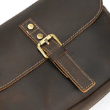 Men's Crazy Horse Leather Crossbody Bag | Vintage Full Grain Cowhide Satchel & Flap Bag