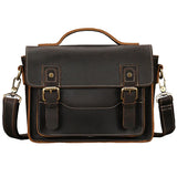 Men's Crazy Horse Leather Crossbody Bag | Vintage Full Grain Cowhide Satchel & Flap Bag