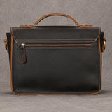 Men's Crazy Horse Leather Crossbody Bag | Vintage Full Grain Cowhide Satchel & Flap Bag