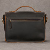 Men's Crazy Horse Leather Crossbody Bag | Vintage Full Grain Cowhide Satchel & Flap Bag