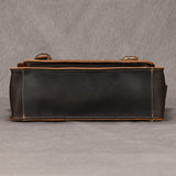 Men's Crazy Horse Leather Crossbody Bag | Vintage Full Grain Cowhide Satchel & Flap Bag