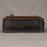 Men's Crazy Horse Leather Crossbody Bag | Vintage Full Grain Cowhide Satchel & Flap Bag