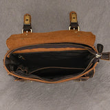 Men's Crazy Horse Leather Crossbody Bag | Vintage Full Grain Cowhide Satchel & Flap Bag