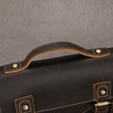Men's Crazy Horse Leather Crossbody Bag | Vintage Full Grain Cowhide Satchel & Flap Bag