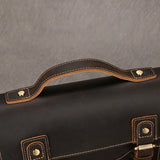Men's Crazy Horse Leather Crossbody Bag | Vintage Full Grain Cowhide Satchel & Flap Bag