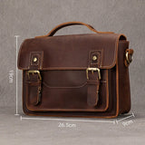 Men's Crazy Horse Leather Crossbody Bag | Vintage Full Grain Cowhide Satchel & Flap Bag