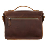 Men's Crazy Horse Leather Crossbody Bag | Vintage Full Grain Cowhide Satchel & Flap Bag