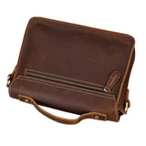 Men's Crazy Horse Leather Crossbody Bag | Vintage Full Grain Cowhide Satchel & Flap Bag