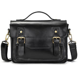 Men's Crazy Horse Leather Crossbody Bag | Vintage Full Grain Cowhide Satchel & Flap Bag