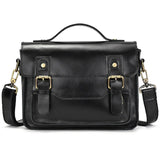 Men's Crazy Horse Leather Crossbody Bag | Vintage Full Grain Cowhide Satchel & Flap Bag