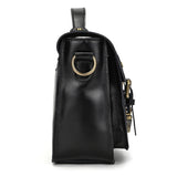 Men's Crazy Horse Leather Crossbody Bag | Vintage Full Grain Cowhide Satchel & Flap Bag